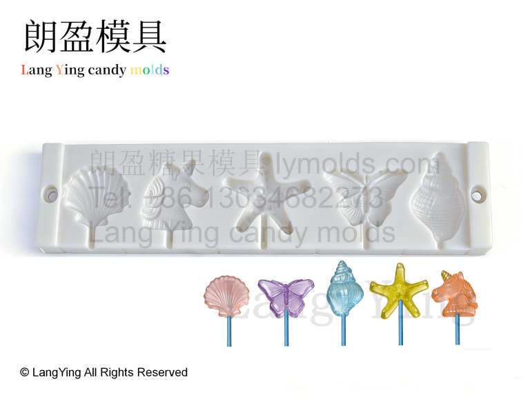 Shell, unicorn, starfish, butterfly, seashell candy molds_LangYing